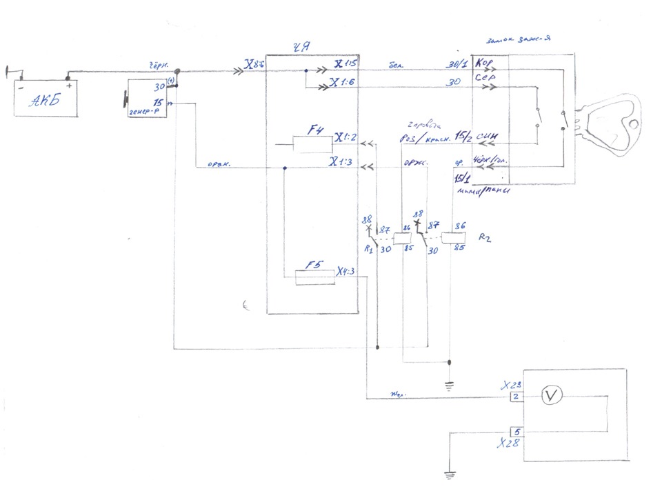 Схема подключения замка зажигания москвич 2140 8 контактов