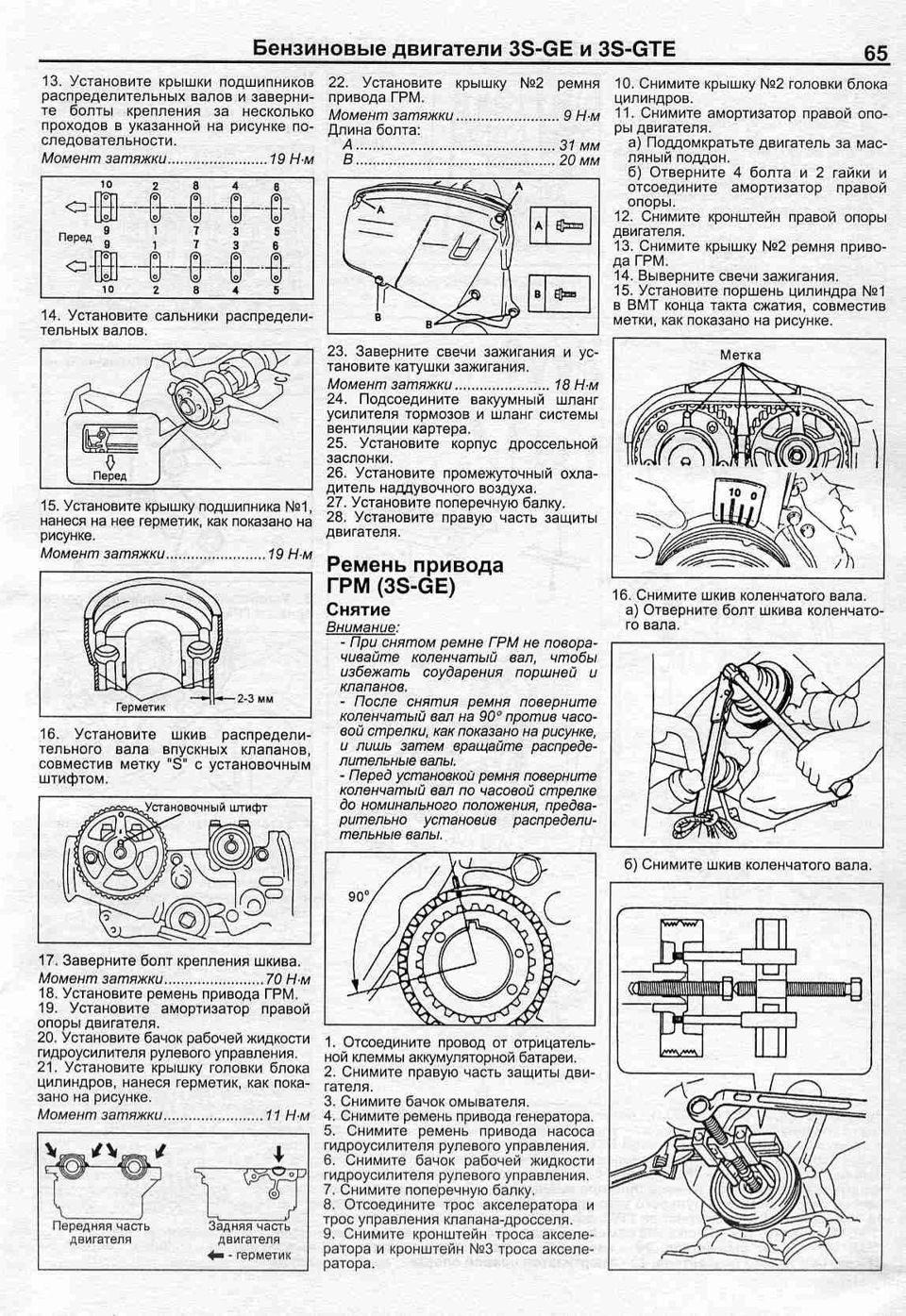 Схема установки ремня грм 3s fe