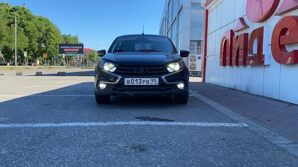 Лед лампы Omegalight в головной свет. — Lada Гранта (2-е поколение), 1 ...