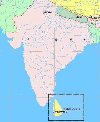Карта индии и шри ланка на русском
