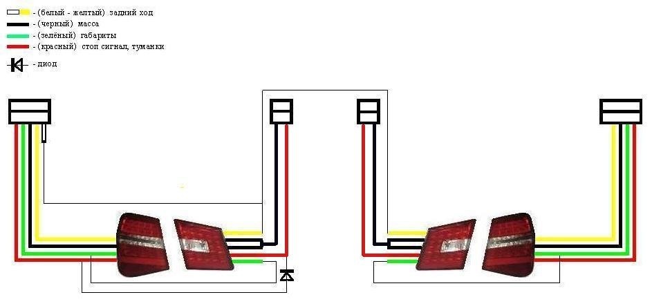 Задних фар led нива подключение