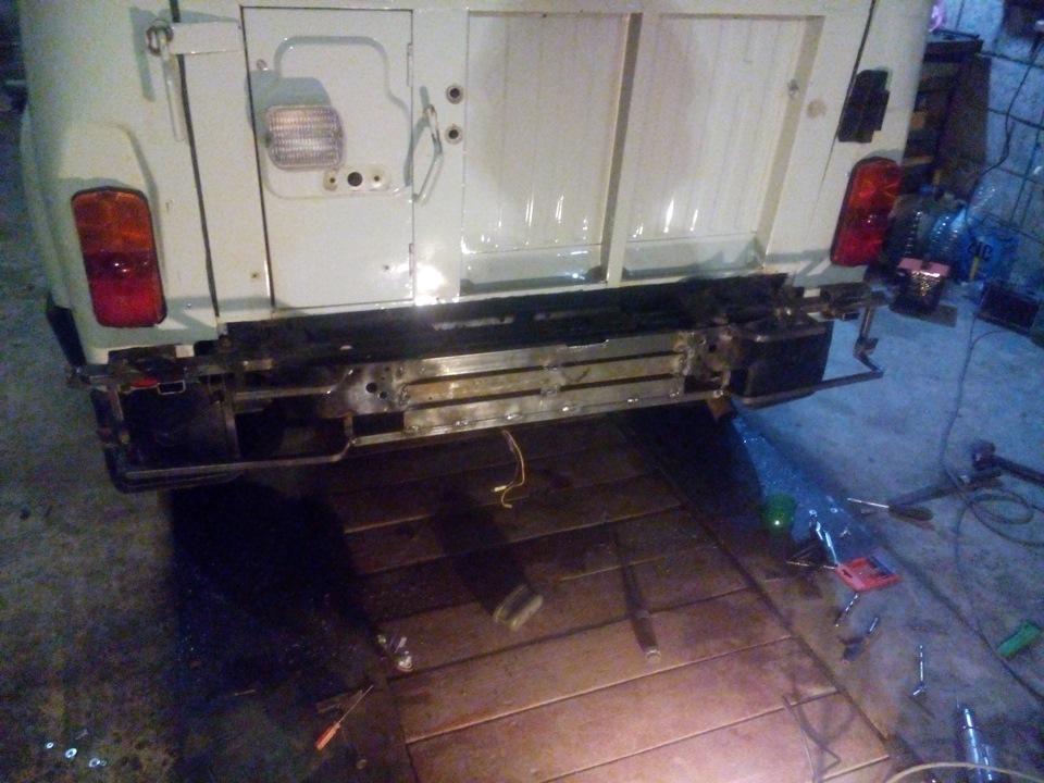 Изготовление каркаса заднего бампера, проводки под ПТФ и установка ...