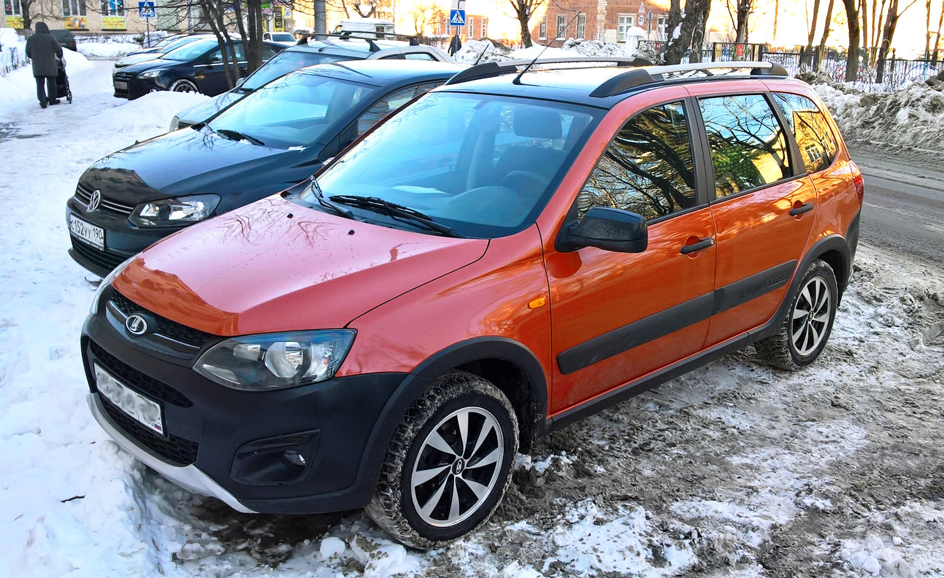 Оранжевая Лада Калина Cross Black Line с черным бампером (Часть 4) — Lada  Kalina Cross, 1,6 л, 2017 года | своими руками | DRIVE2