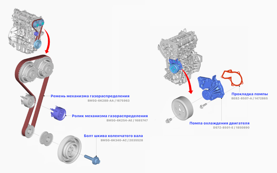 1675963 Ремень ГРМ / 1,25-1,6 Zetec-S/Duratec/Ecoboost 10~ Ford ...