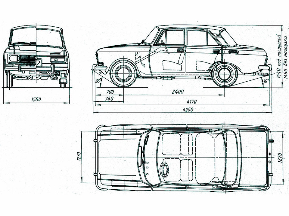 Чертеж москвич 21 41