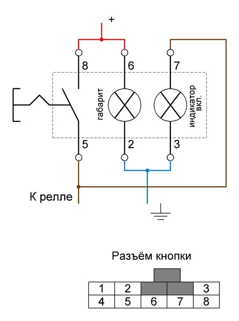 Схема кнопки противотуманки нексия