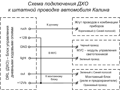 Схема подключения drl 01