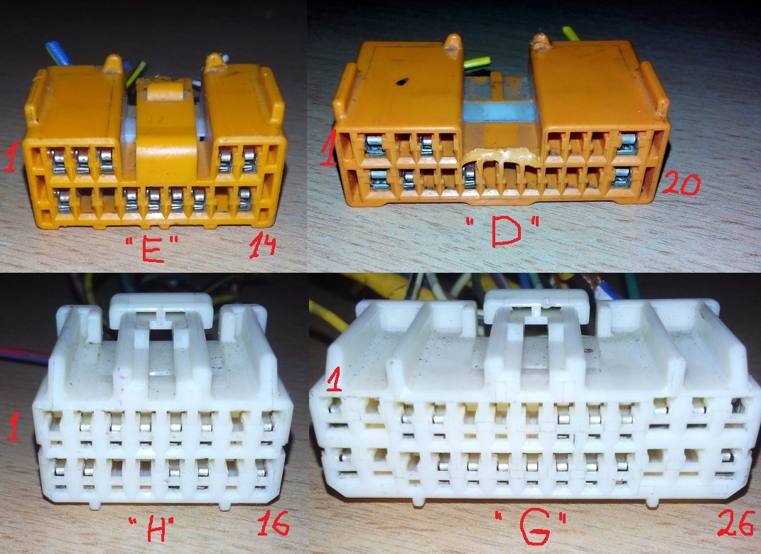 перепиновка разъема тойота