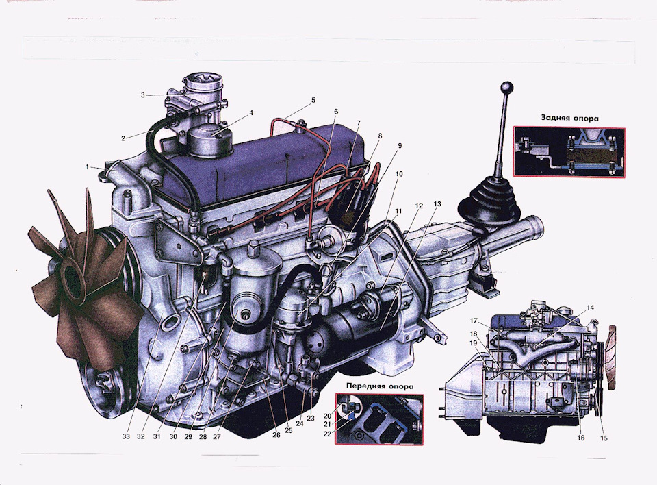 Змз 402 двигатель схема