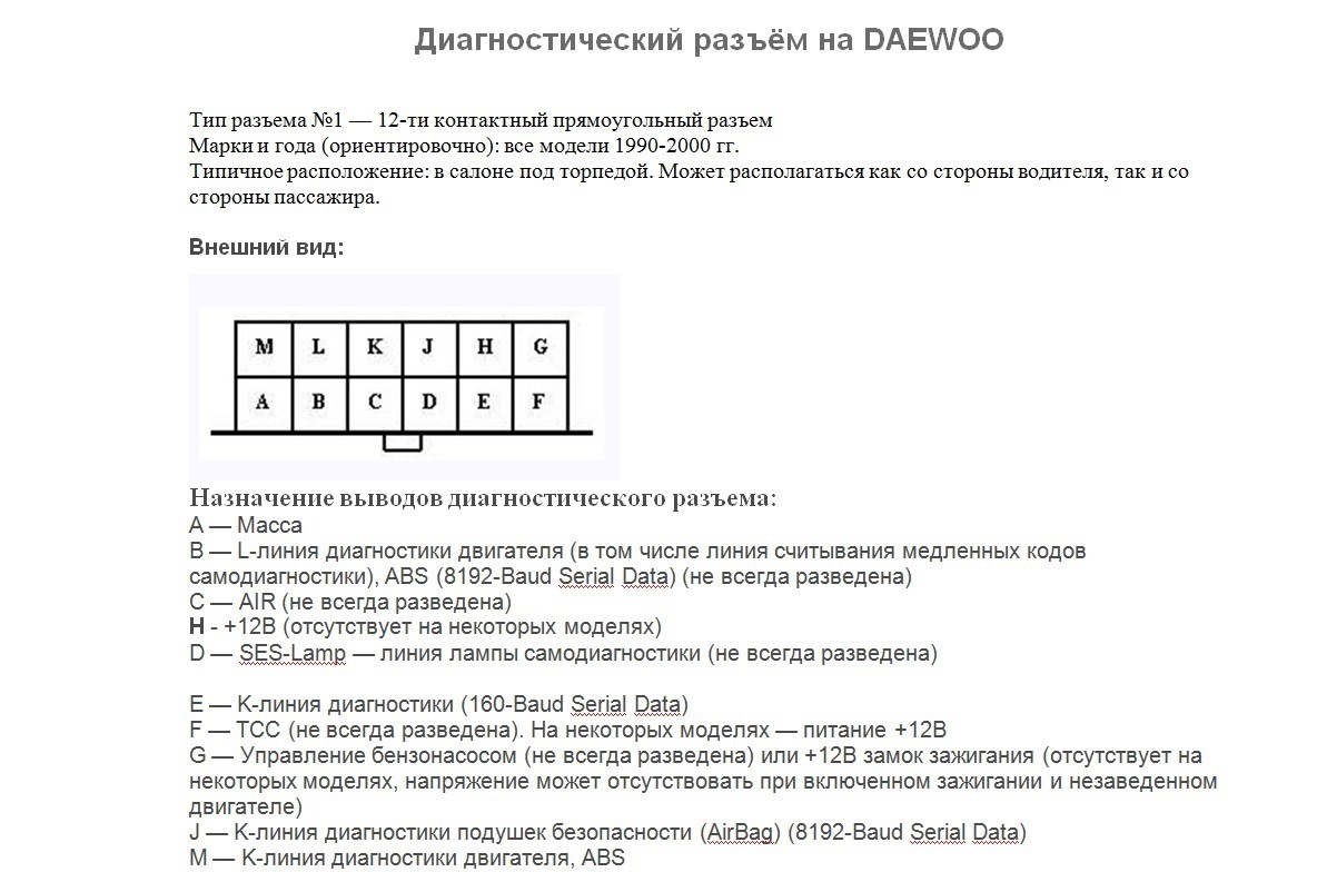 Диагностика дэу нексия n100 своими руками