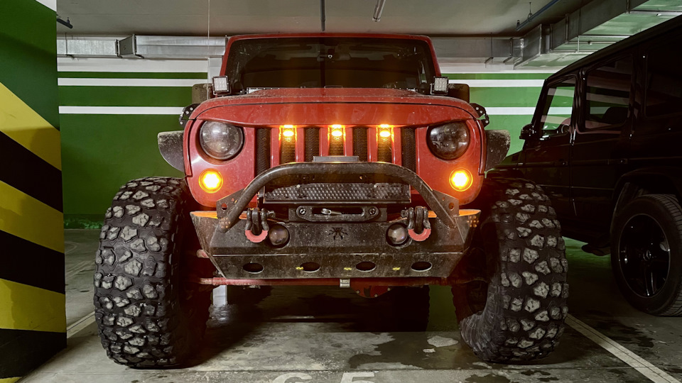 Оранжевые ДХО — Jeep Wrangler (JK), 3,6 л, 2012 года | своими руками ...