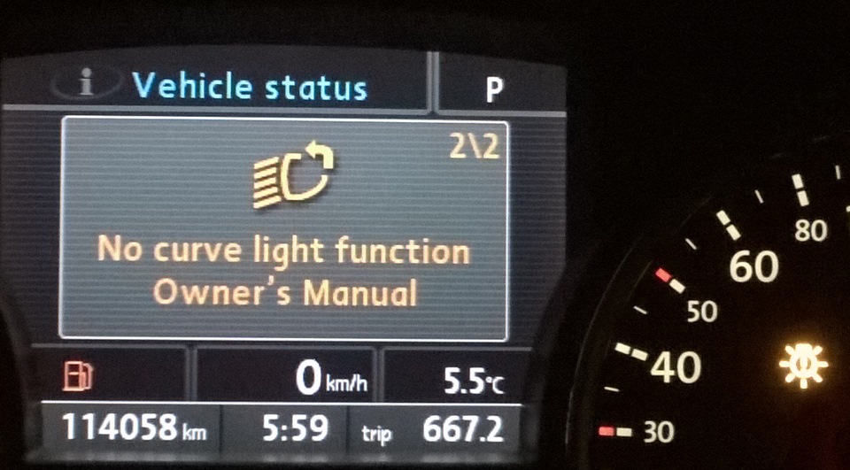 No curve light function owners manual