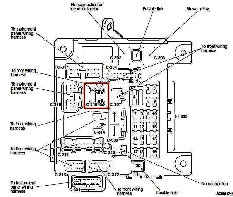 Схема предохранителей mitsubishi asx