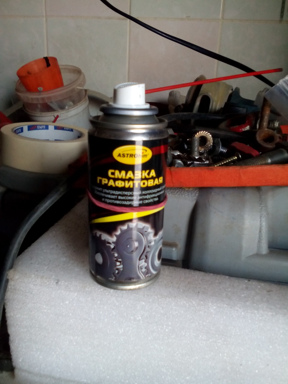 для окраски тампончика использовал графитовую смазку ( что попало под руку) — Lada Ларгус