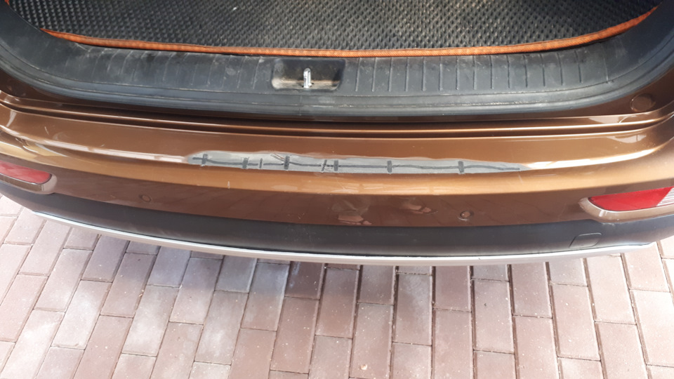 Накладка на задний бампер Русская Артель — KIA Sportage (4G), 2 л, 2016 ...