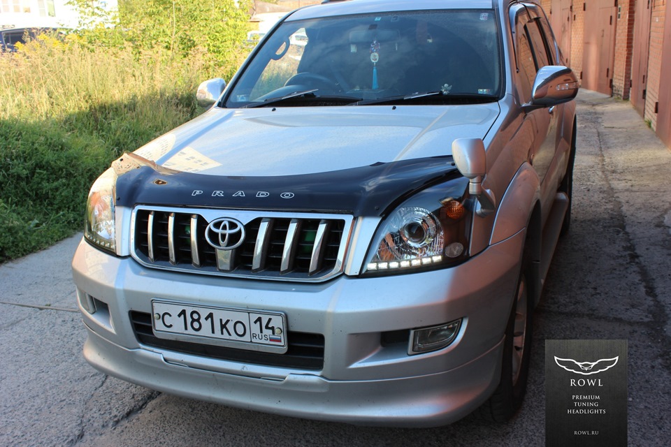 Фара toyota land cruiser prado. Тюнинг фары Prado 120. Фары на Тойота ленд Крузер Прадо 120. Toyota Prado 120 тюнинг оптики. Прадо 120 тонированные фары.