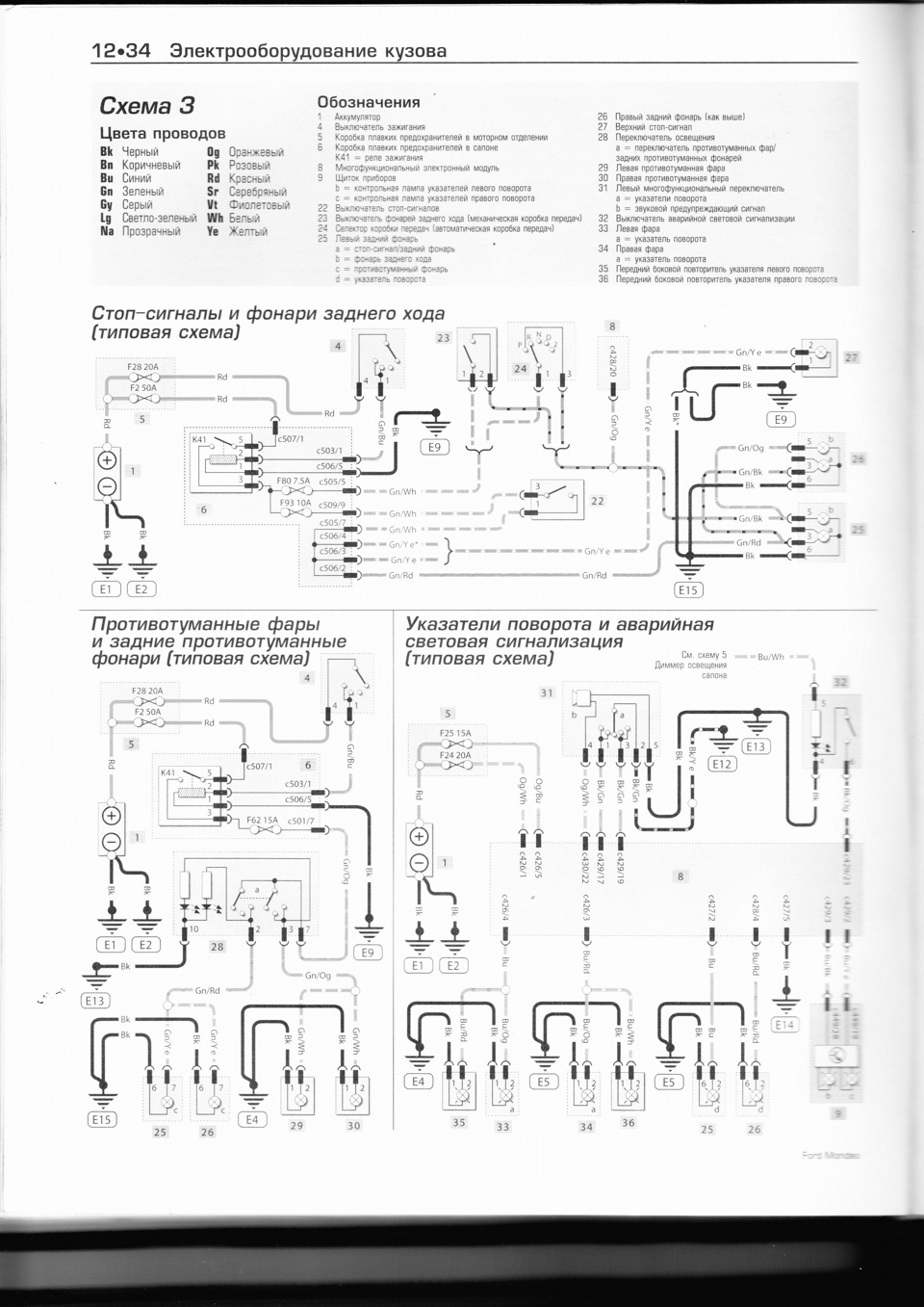 электрическая схема форд мондео 3