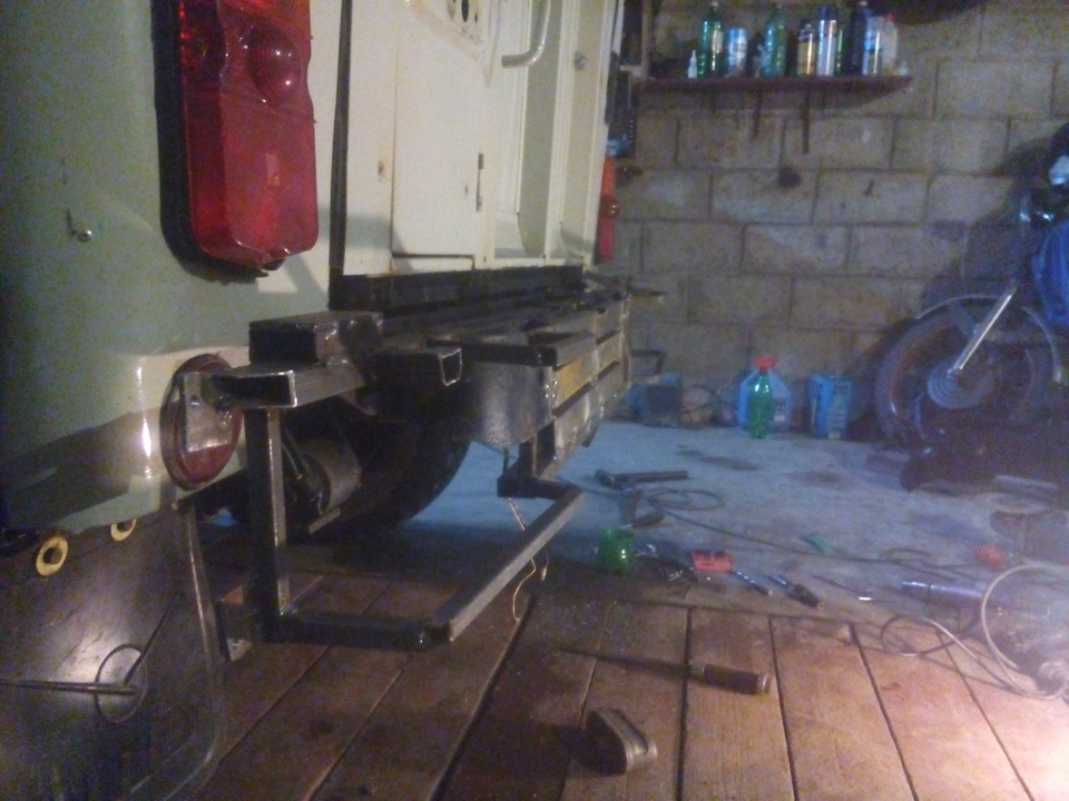 Изготовление каркаса заднего бампера, проводки под ПТФ и установка ...