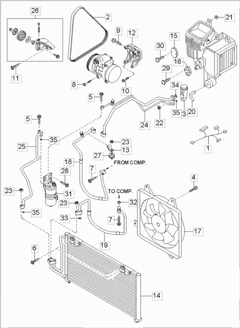 0K2NA61460RU Шланг низкого давления KIA HYUNDAI | Запчасти на DRIVE2