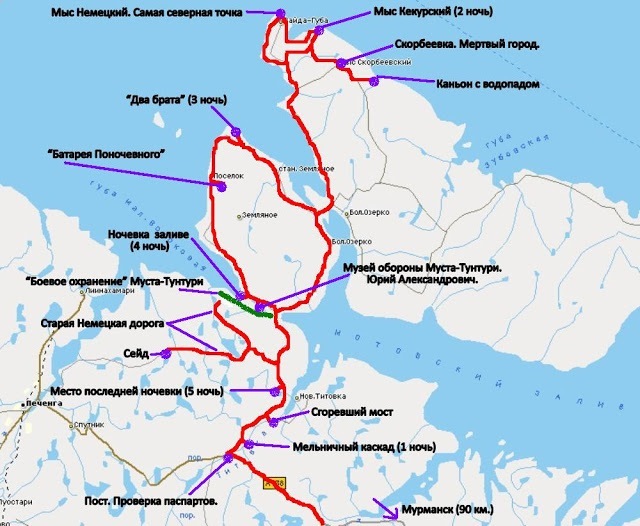 Карта полуострова рыбачий мурманская область