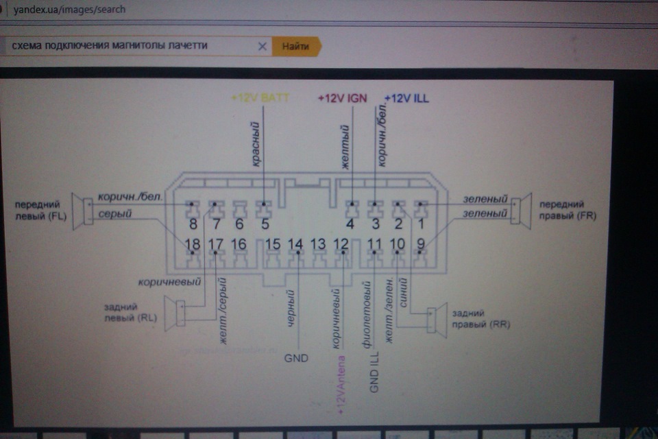схема подключения магнитолы гранта