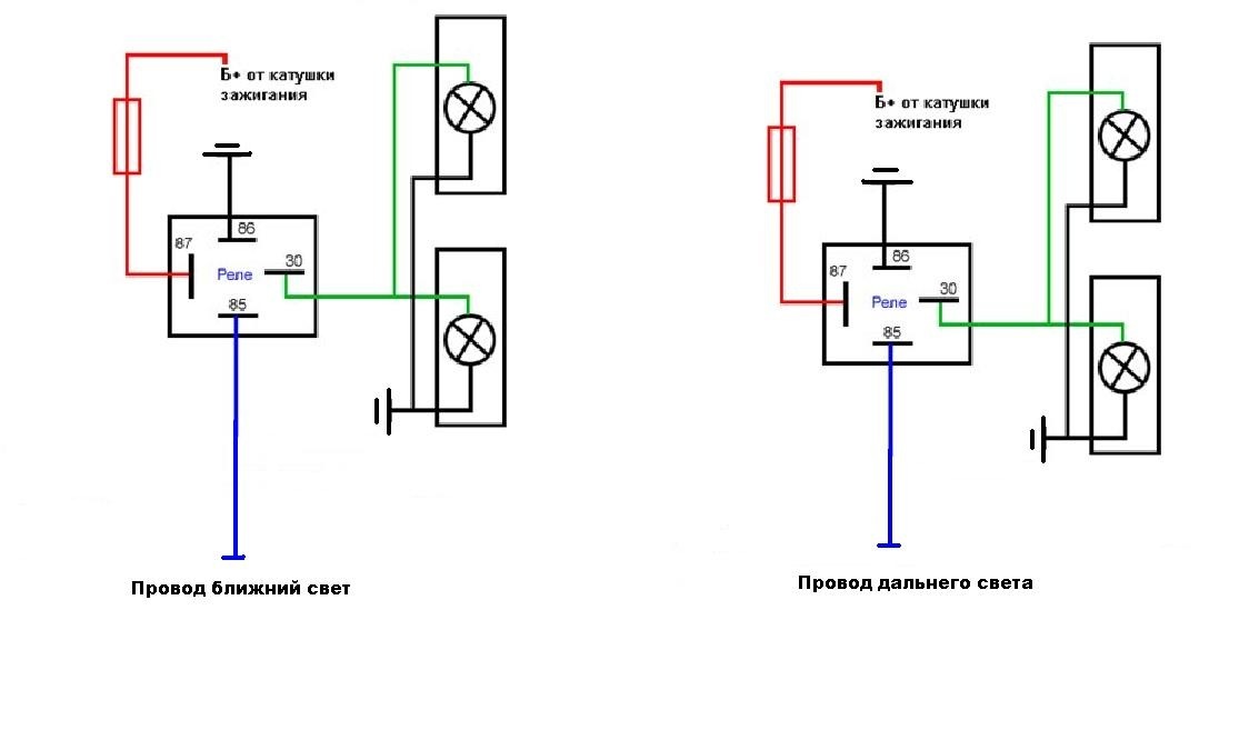 Схема подключения света через реле