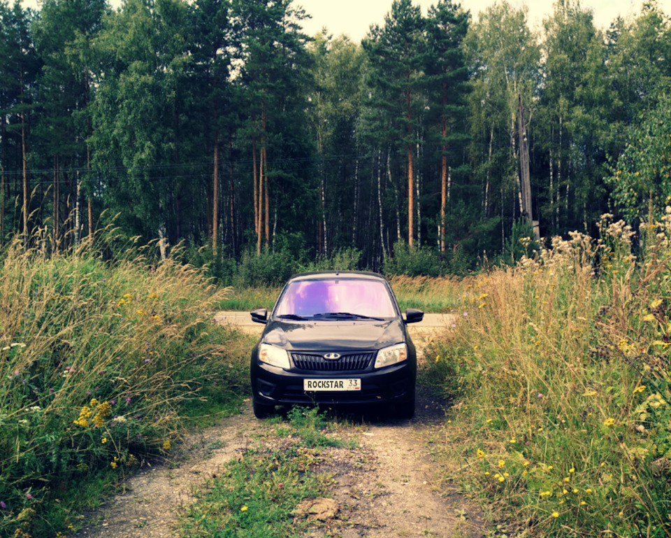 Замнил лобовоху по каско и закатал атермалкой! — Lada Гранта лифтбек, 1 ...