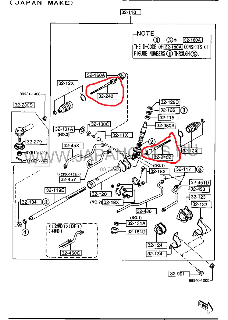 Тяги рулевые — Mazda 626 IV (GE), 2 л, 1994 года | запчасти | DRIVE2