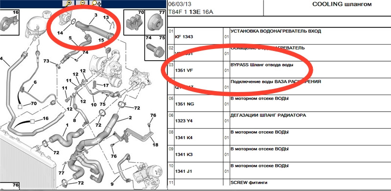 1351NG Патрубок системы охлаждения 207/308 Peugeot Citroen | Запчасти ...