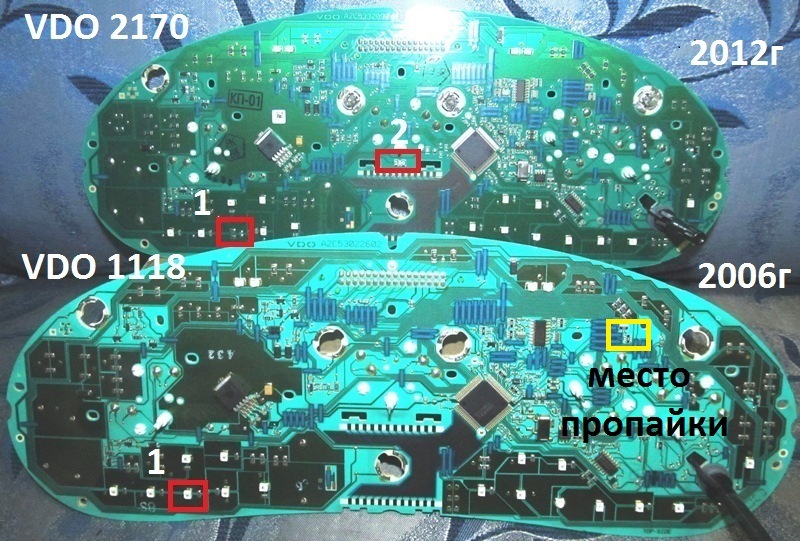 Схема панели приборов 2170