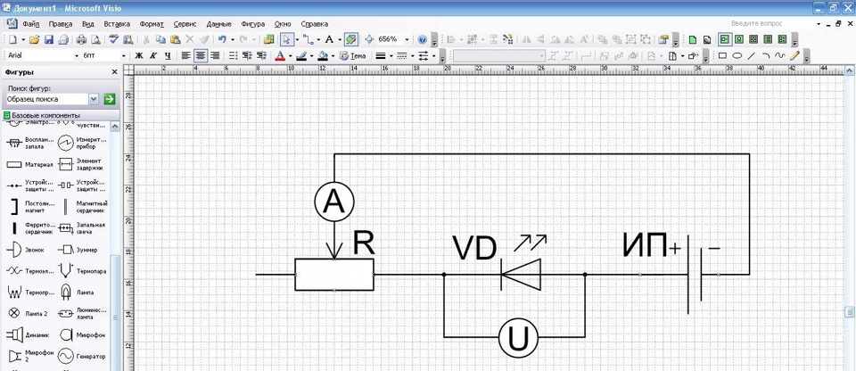 Элементы электрических схем для visio