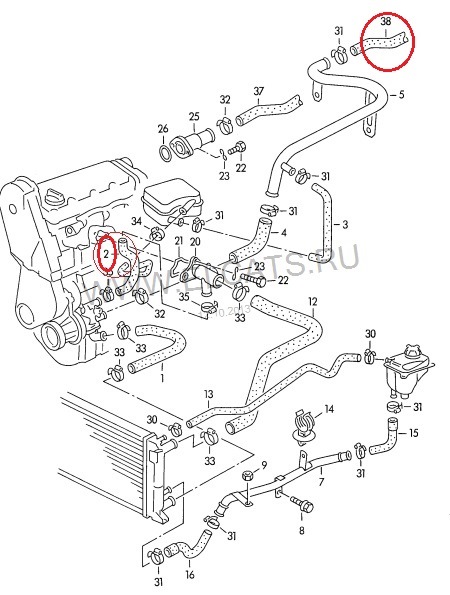 Клапан отопителя для AUDI 80 (B2, B3, B4)