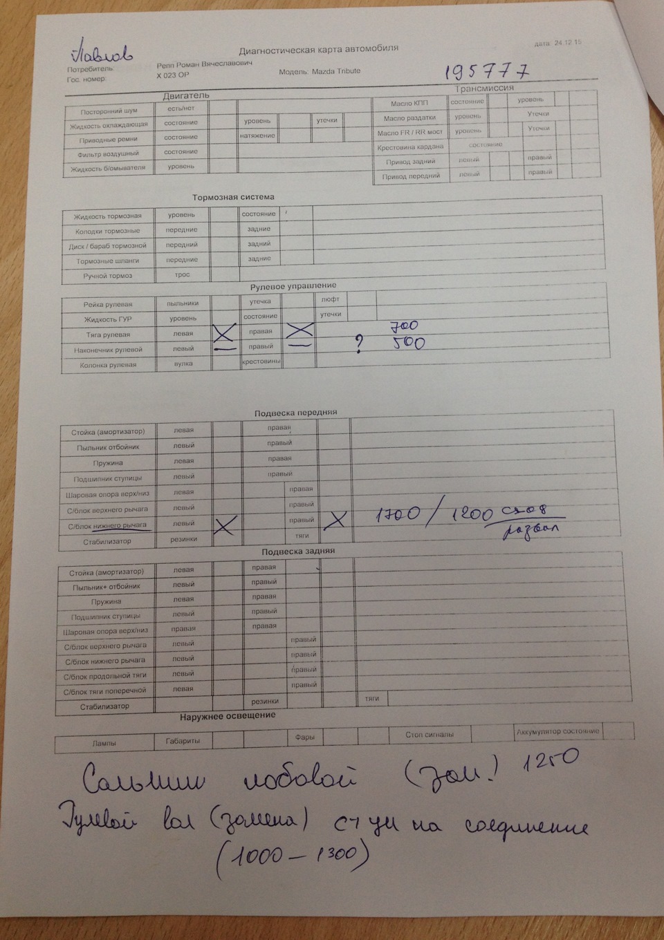 Посторонний звук — Mazda Tribute, 3 л, 2002 года | визит на сервис | DRIVE2