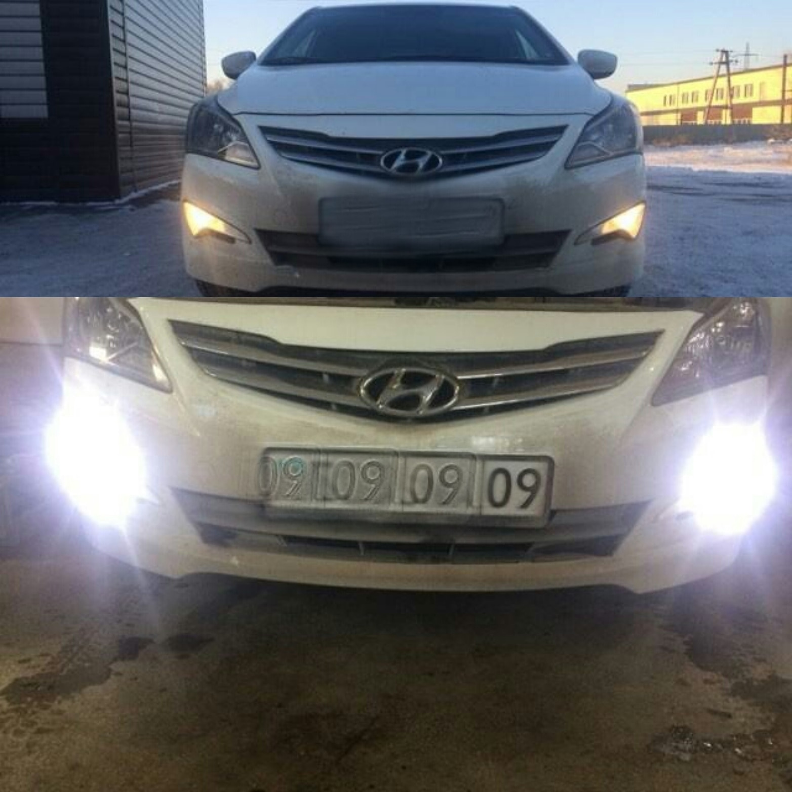 Установили лед лампы в ДХО Hyundai accent Solaris — Autoledshop на DRIVE2