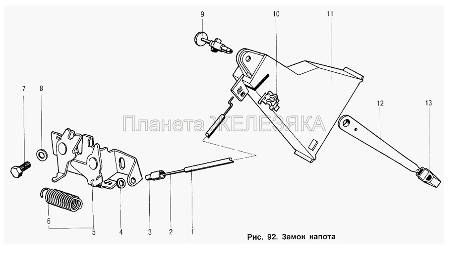 [Трос капота] — ИЖ 2126, 1,6 л, 2003 года | своими руками | DRIVE2