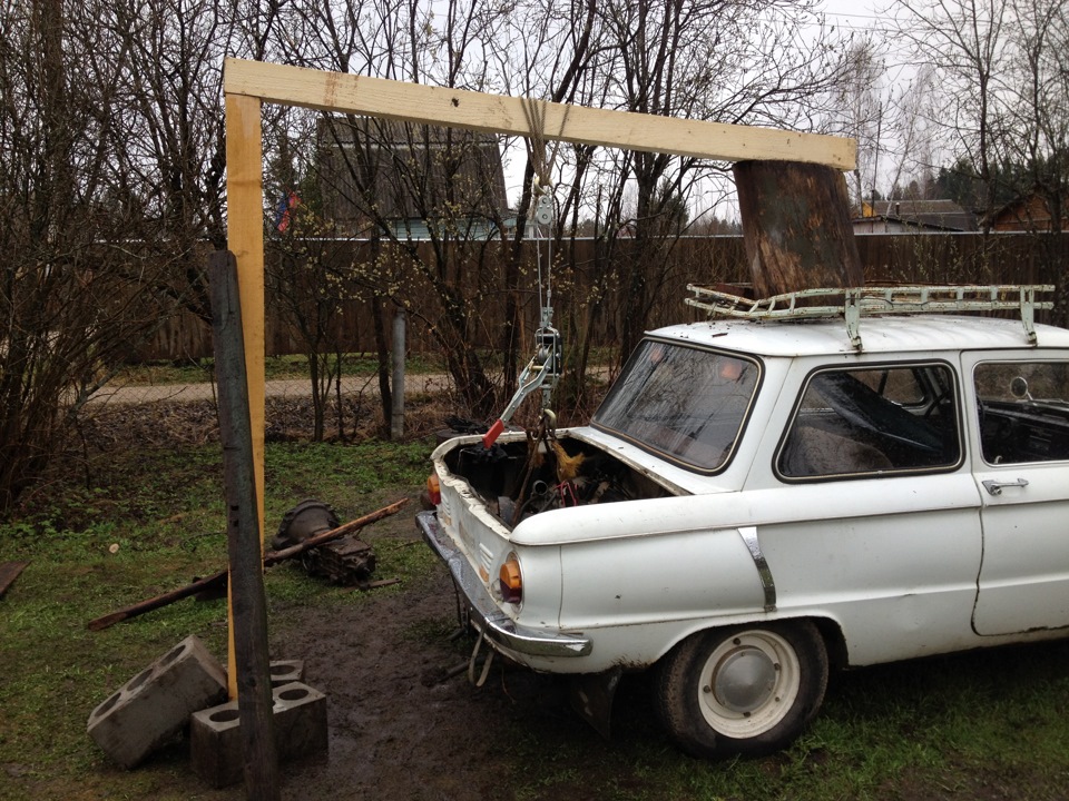 коробку поставил, двиг поставил и убил корзинку сцепления))) — ЗАЗ 968 ...