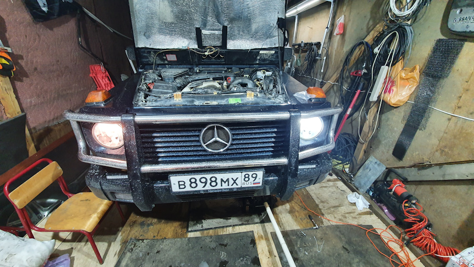 лед лампы в фары — Mercedes-Benz G-Class (W463 1G), 3,2 л, 1997 года ...
