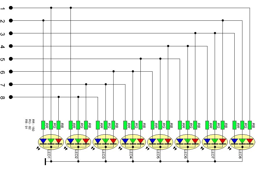 Схема подключения rgb светодиода