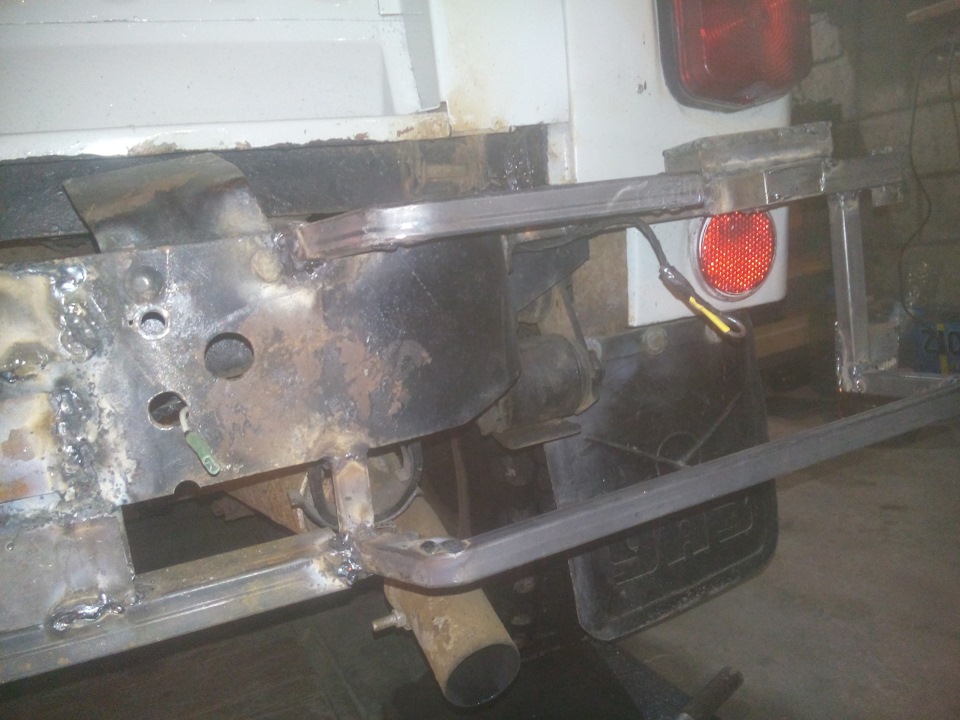 Изготовление каркаса заднего бампера, проводки под ПТФ и установка ...