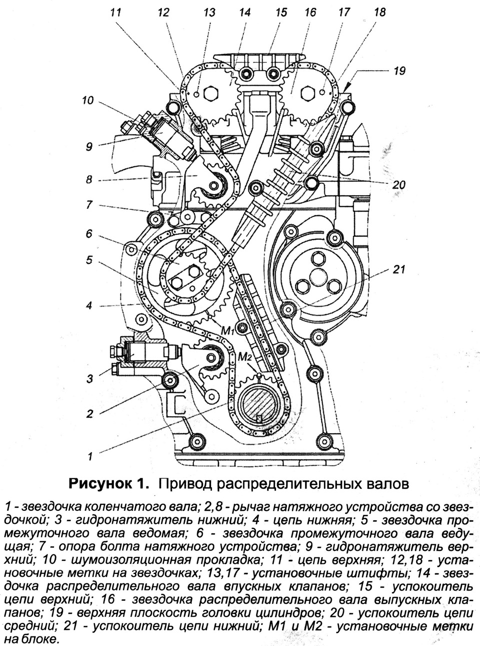 Установка цепи грм змз 406 метки рисунок