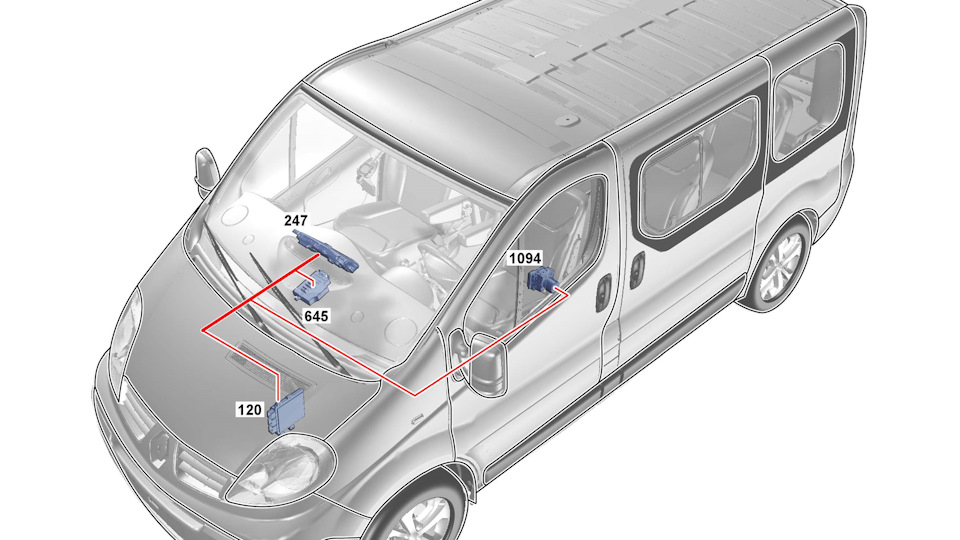 Рено трафик где находится аккумулятор