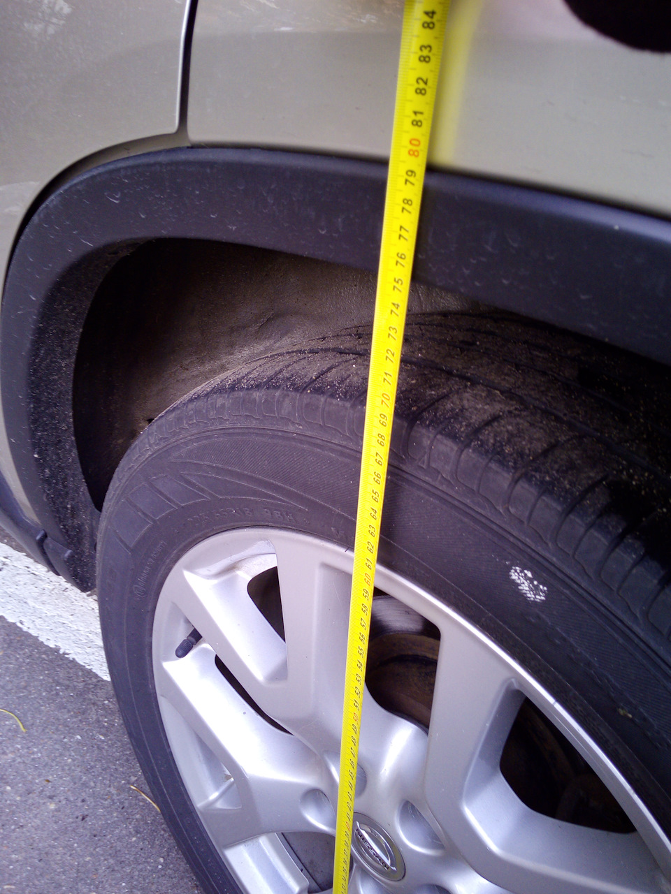 Замер слева до — Nissan X-Trail II (t31). Запчасти на фото: 707172, B18283