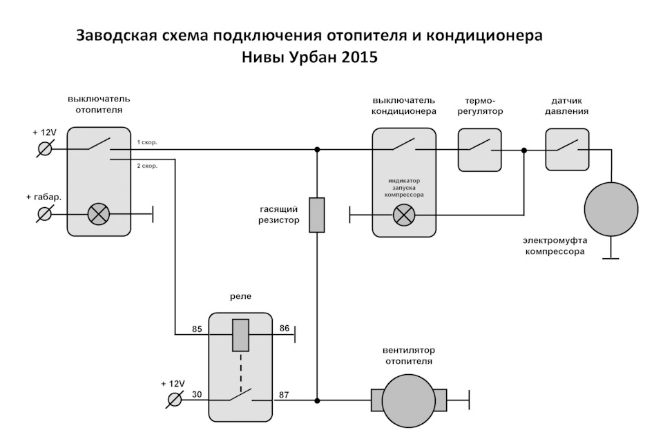 Схема кондиционера лада калина 1