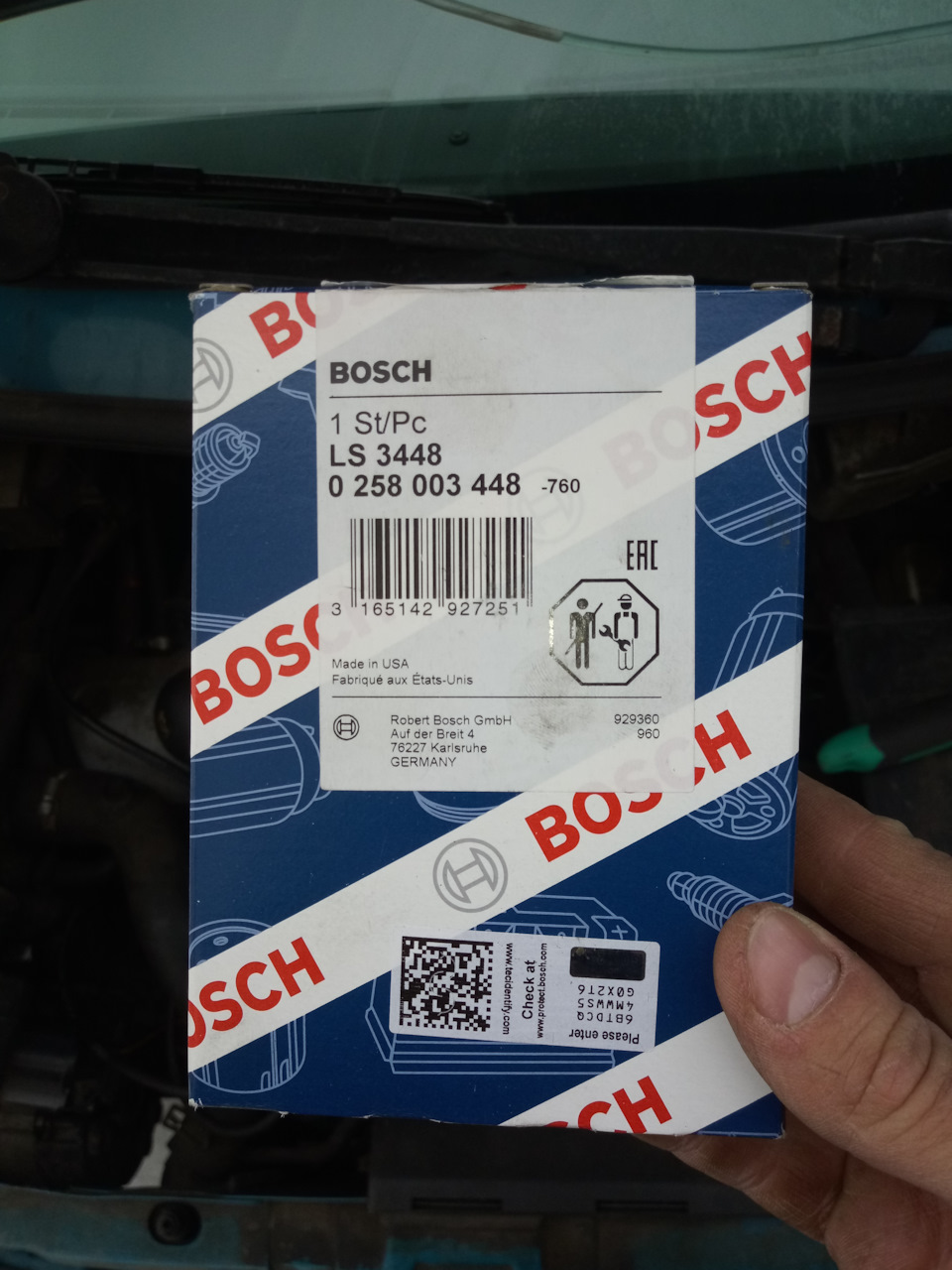 Лямбда-зонд Bosch 0258003448 — Renault Twingo I. Запчасти на фото: 0258003448, LS3448