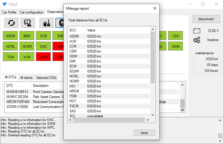 пробег в блоках управления — Volvo XC90 (2G)