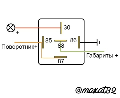 Схема подключить поворотники Shtampik.com