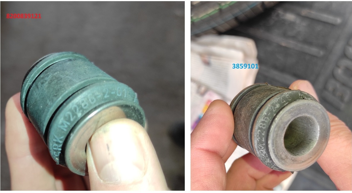 Задние сайлентблоки на Рерно Дастер 4х4, 8200839121 VS 3859101 ...