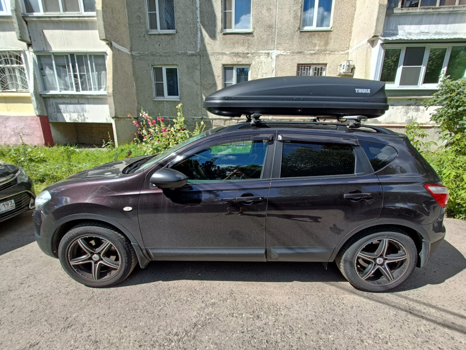 Багажник и бокс на крышу — Nissan Qashqai (1G), 2 л, 2012 года ...