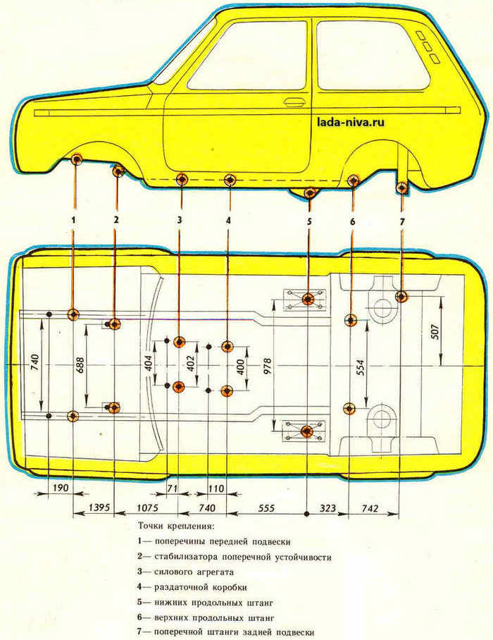 Схема кузова нива 21214