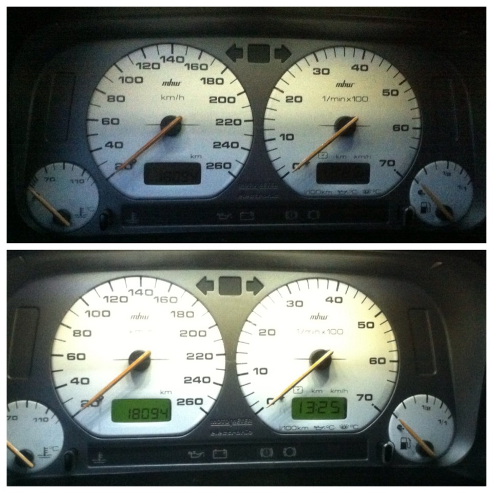 диодная подсветка приборки — Volkswagen Golf Mk3, 1,8 л, 1993 года ...